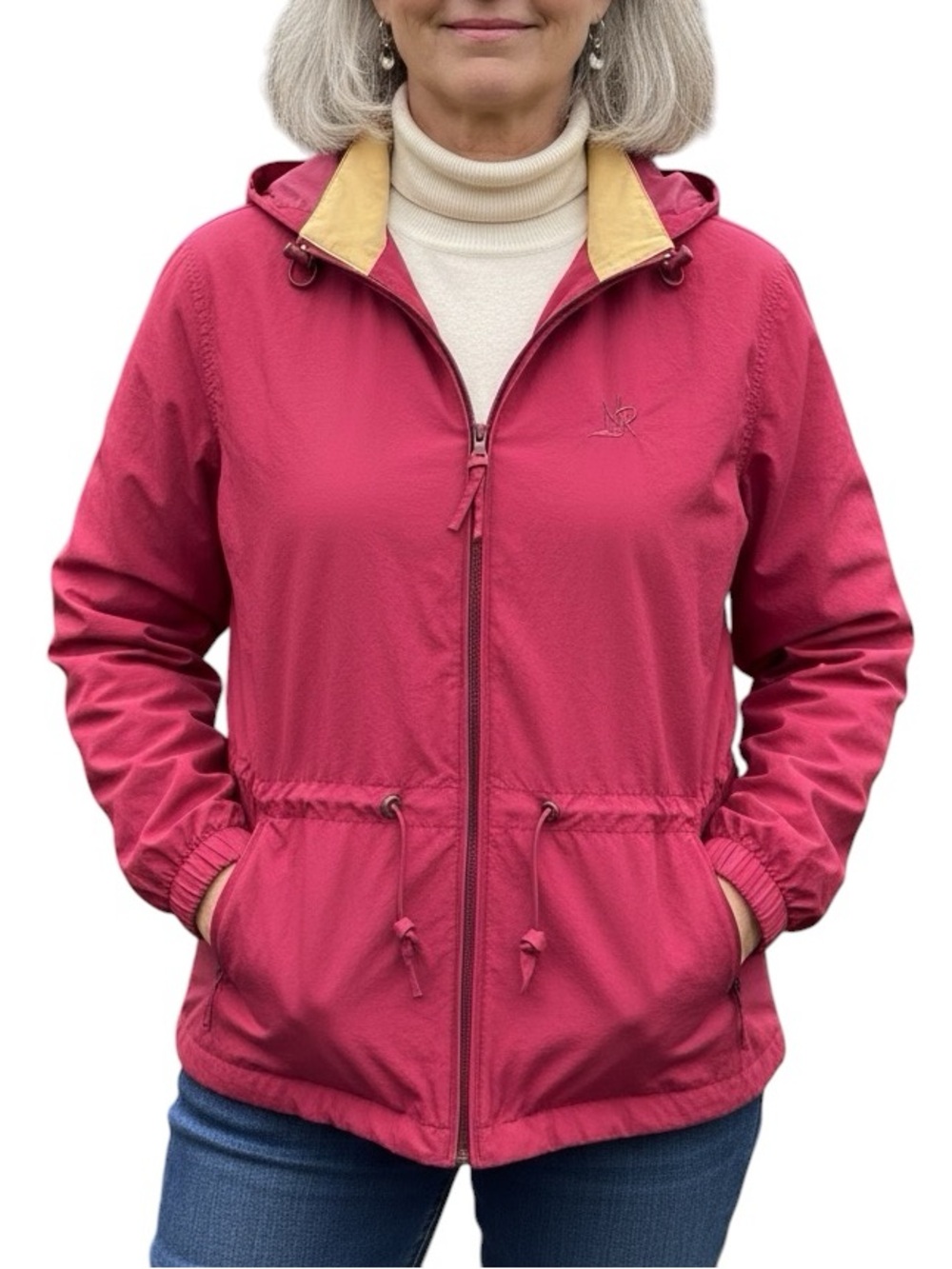 Women's Raspberry Hooded Windbreaker Jacket
